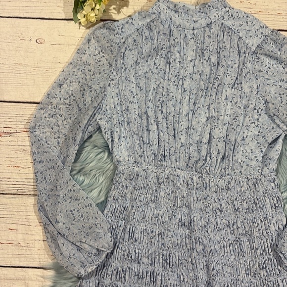 House of Harlow 1960 Shona Joy Mockneck Long Sleeve Smocked Mini Dress - Picture 3 of 10